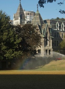 A rainbow on campus