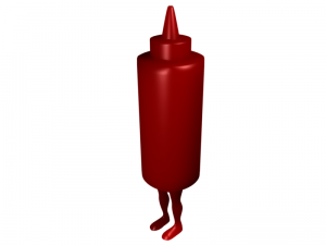 A bottle of ketchup